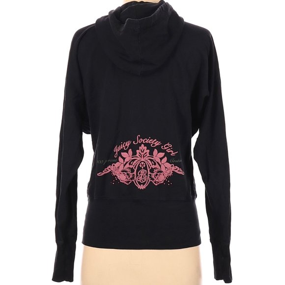 Juicy Couture Zip Up black Hoodie Size S - Picture 5 of 12
